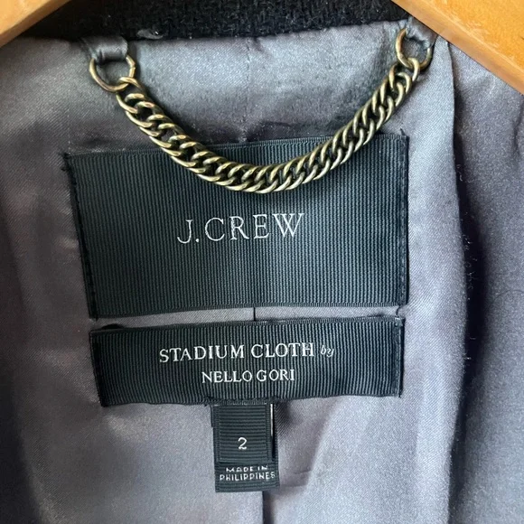 Iconic J.Crew Black Cocoon Coat Stadium Cloth by Nello Gori - Picture 2 of 12